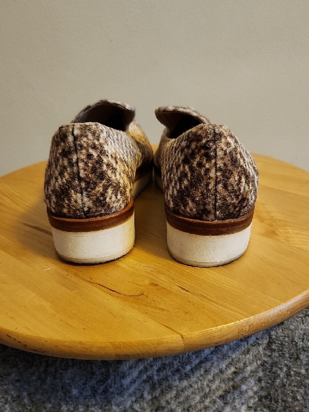 Free People Men's Tan and Brown Patterned Slip-On Loafers - Picture 4 of 8